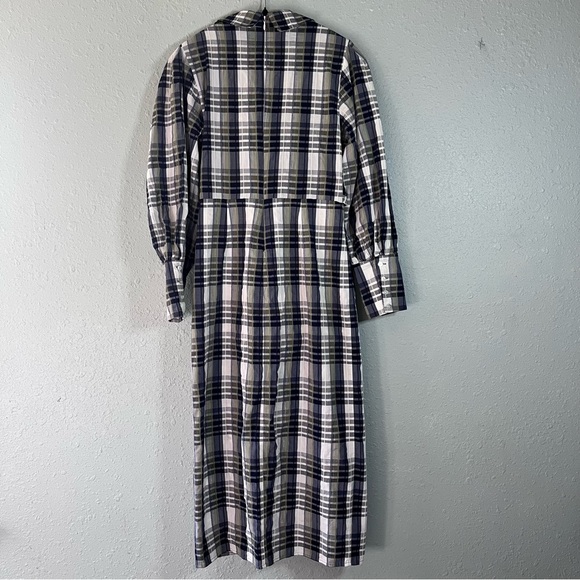 Veronica Beard Plaid Shirt Dress Belted Midi Button Front Long - Picture 3 of 14